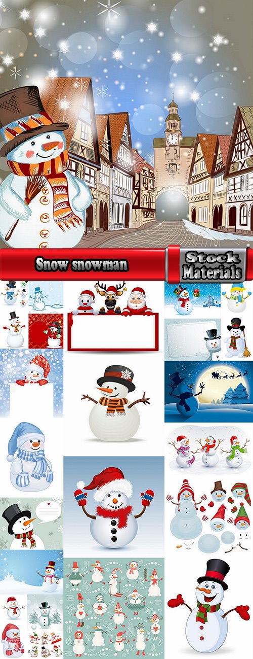 Snow snowman doll decoration new year christmas 25 EPS