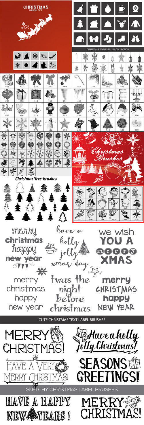 Christmas Brushes Collection for Photoshop ABR (Vol.1)
