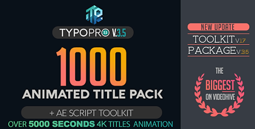 Typopro | Typography Pack - Title Animation - Kinetic - Minimal - Vintage V3.5 - After Effects Project & Script (Videohive)
