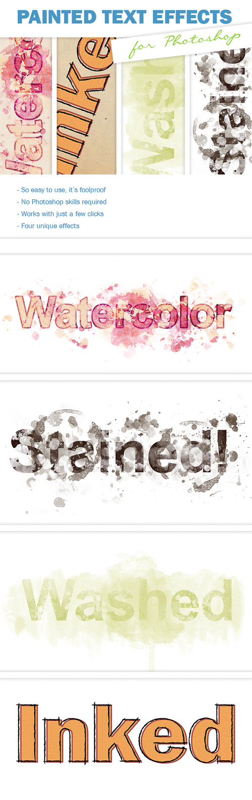 4 Easy to Use Painted Text Effects for Photoshop Worth $10