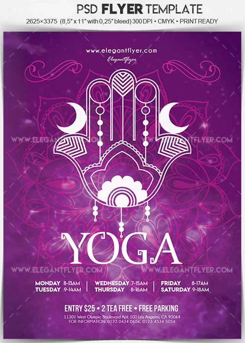 Yoga V34 Flyer PSD Template + Facebook Cover