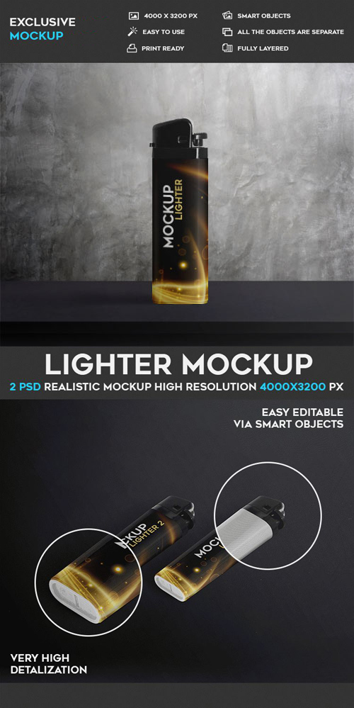 Lighter - 2 PSD Mockups