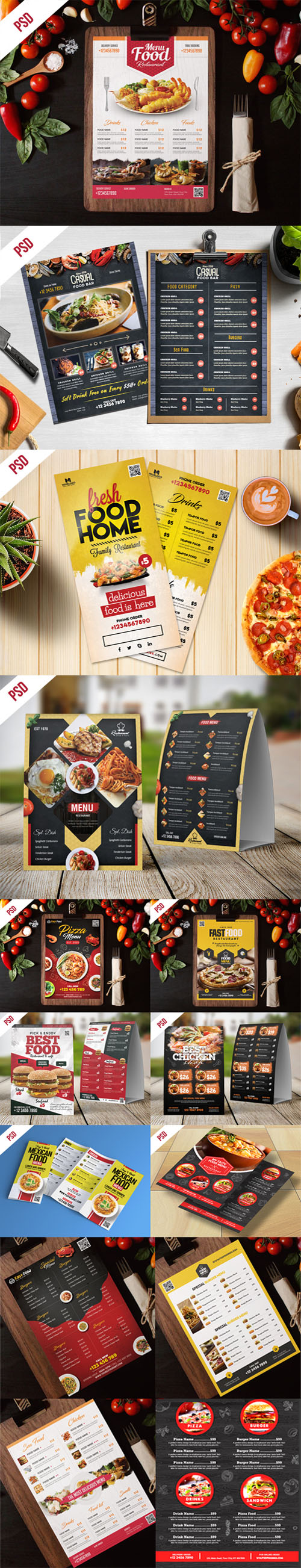 Fast Food Restaurant Menu - 10 Flyer PSD Templates