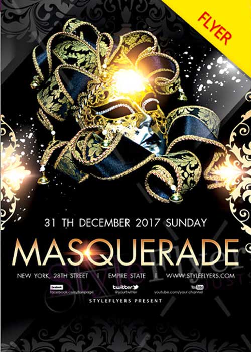 Masquerade V25 2017 Flyer PSD Template