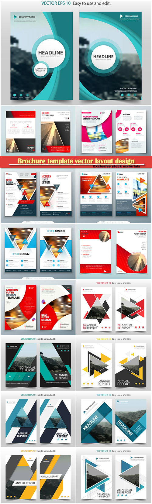 Brochure template vector layout design, corporate business annual report, magazine, flyer mockup # 109