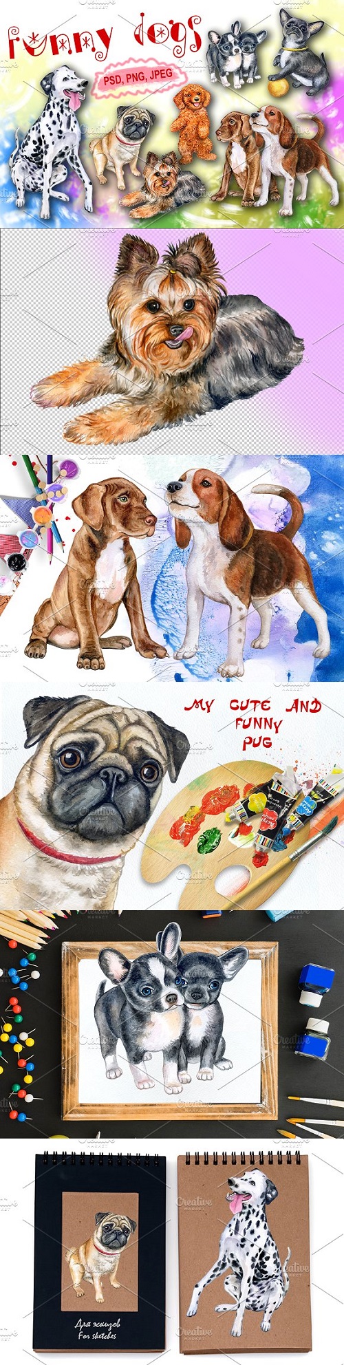 Funny dogs Watercolor 2162885