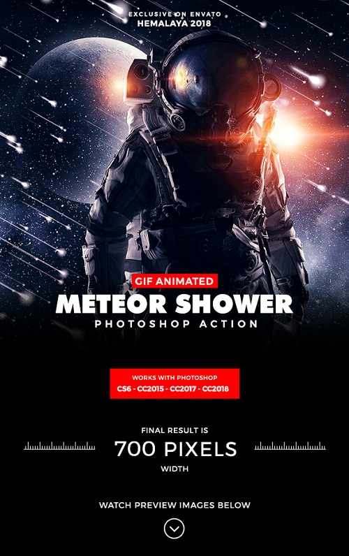 Animated Meteor Shower Photoshop Action 21245051
