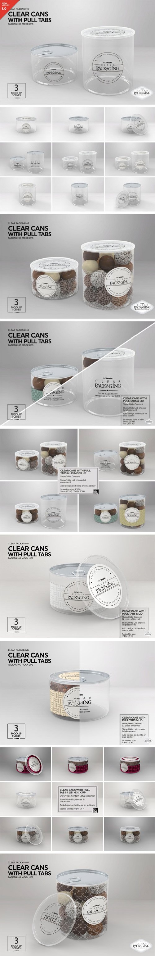Clear Cans with Pull Tabs Mock Up - 2218686