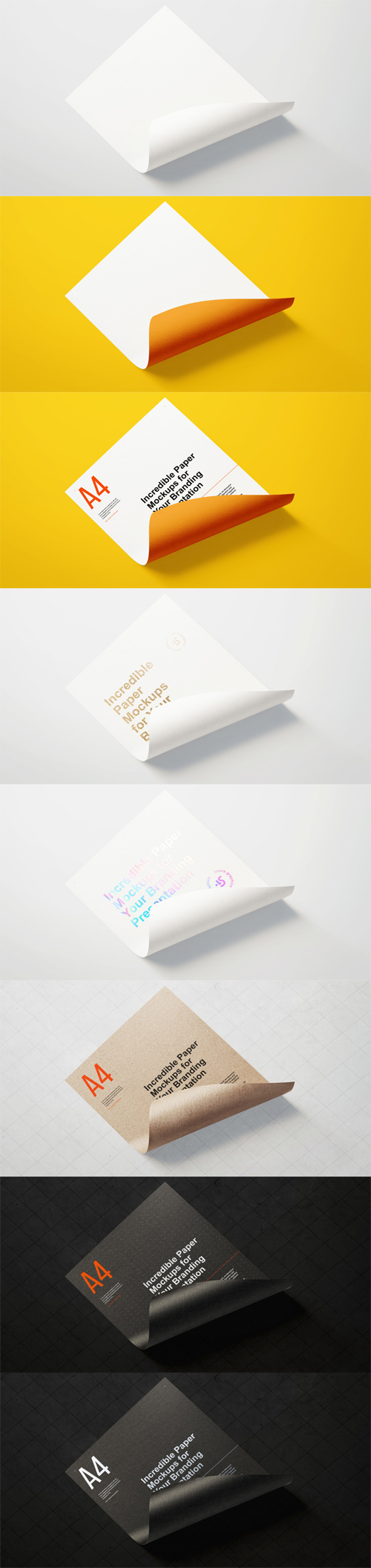 Awesome Paper Branding PSD Mockup