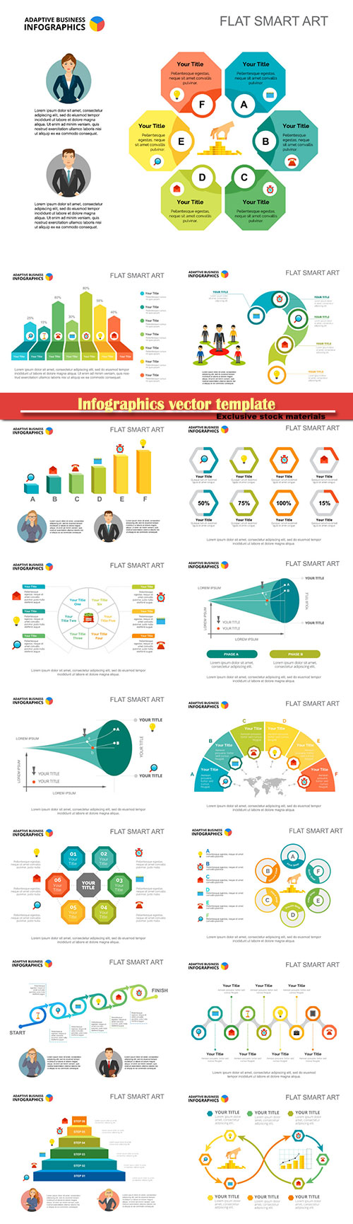 Infographics vector template for business presentations or information banner # 23