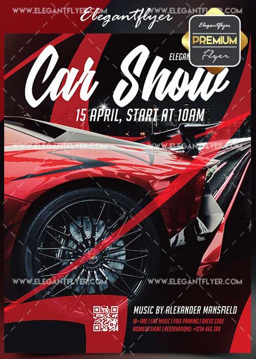 Car Show V2 2018 Flyer PSD Template + Facebook Cover