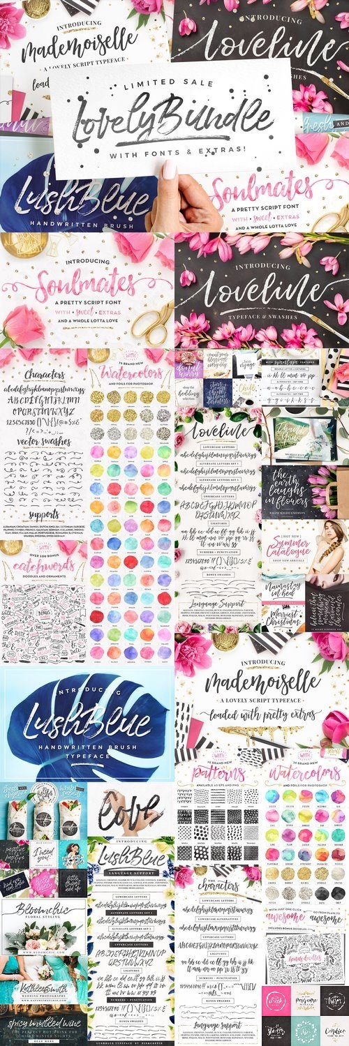 The Lovely Bundle I Fonts + EXTRAS! 2093009 (Full collection)
