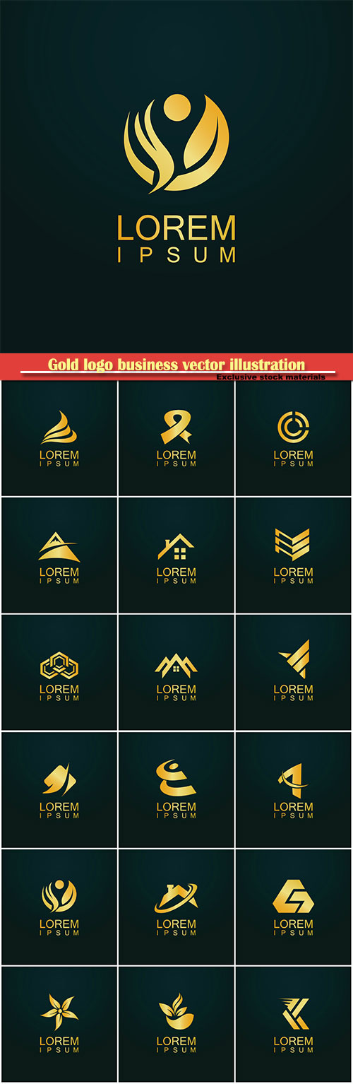 Gold logo business vector abstract illustration # 45