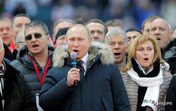 Путин спел российский гимн в поддержку себя