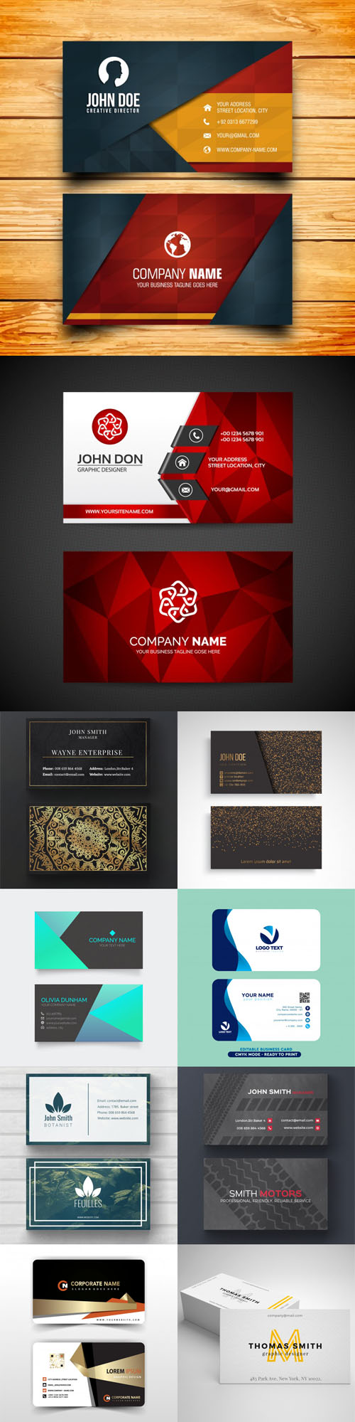 10 Modern Professional Business Cards Templates in [EPS/PSD]