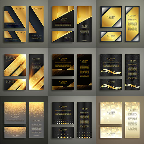       -  / Gold banners for design - Vector
