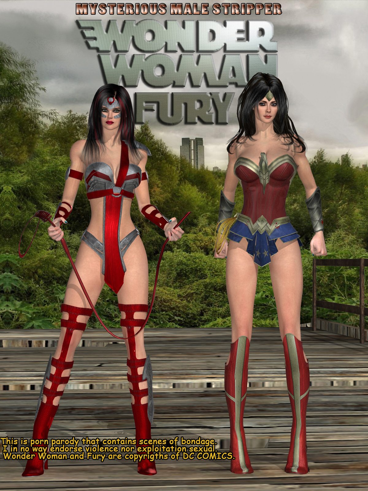 Wonder Woman and Fury in mysterious male stripper by Argento