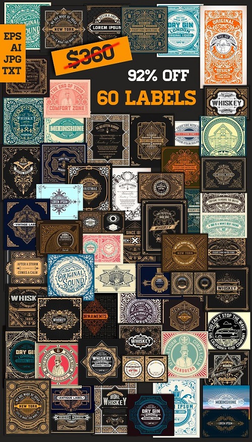 Mega Pack 60 Labels bundle 4 - 1554070