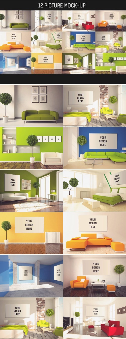 12 Picture on Wall Mock-up Pack#4 1586270