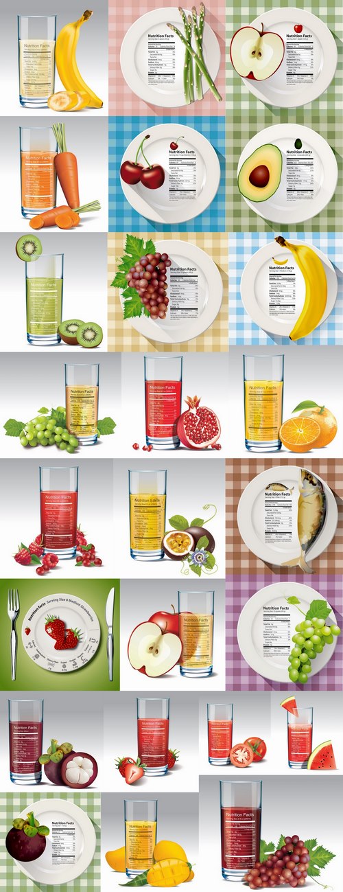 Juice drink food recipe dish menu vector image 25 EPS