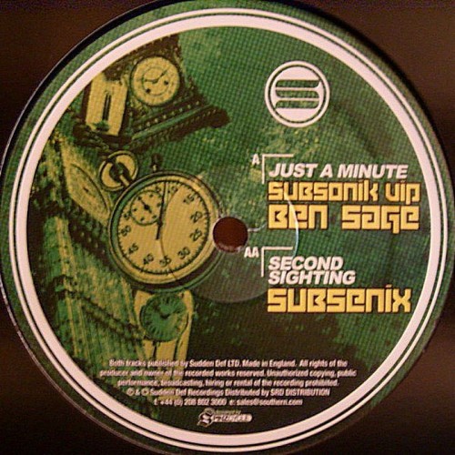 (D'n'B / Soulful / Trancestep) (Sudden Def [SDR12027]) Ben Sage / Subsenix - Just A Minute (Subsonik VIP) / Second Sighting [none] - 2007, MP3, 320 kbps