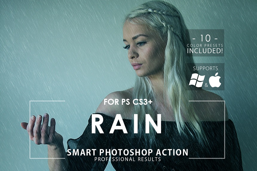 CreativeMarket - Rain Photoshop Action