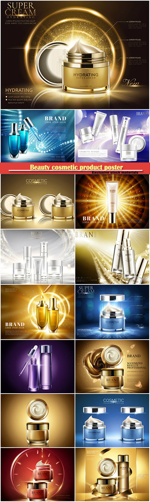 Beauty cosmetic product poster, anti-wrinkle cream ads, background in 3d il ...