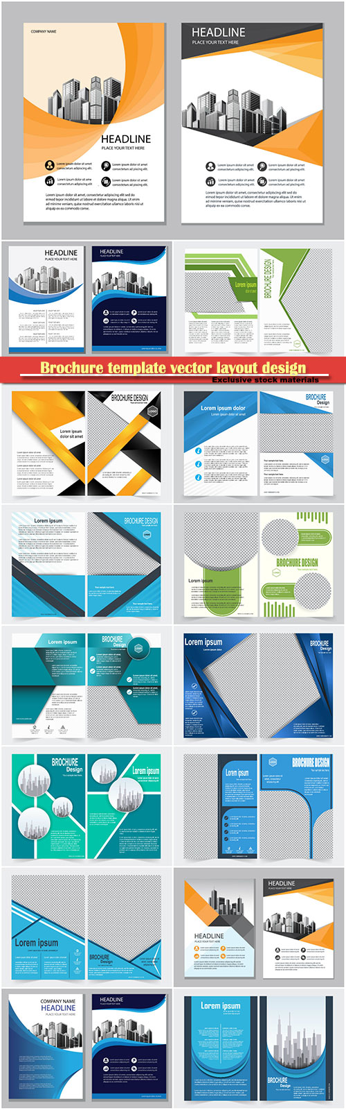 Brochure template vector layout design, corporate business annual report, magazine, flyer mockup # 142